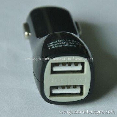 Dual USB car charger, CE certified